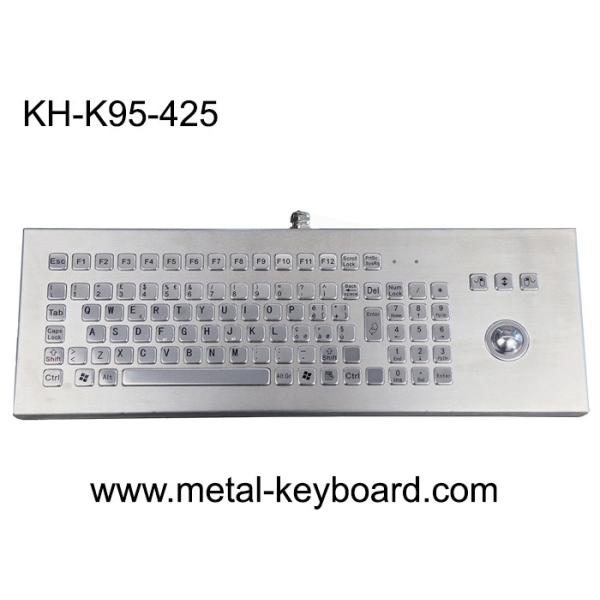 Quality Rugged Desktop Metal Industrial Keyboard With Trackball for sale