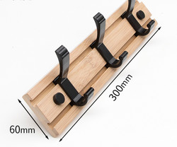 Coat Hat Hanger for Wall Organized and Storage with Movable Hooks Bamboo