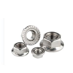 Stock ISO GB Standard M2-M30 SUS304 Stainless Steel DIN6923 Hex Flange Nuts for