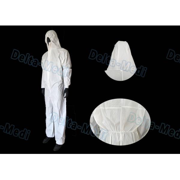 Quality White Microporous Disposable Protective Coveralls Anti Dust With Hood for sale