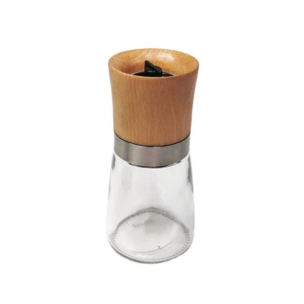 Quality Wooden 132mm 206g 170ml Salt And Pepper Spice Grinder Mill for sale