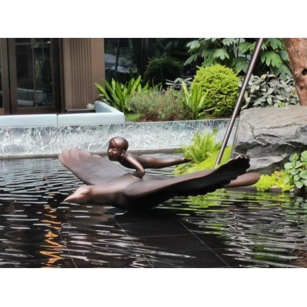 Quality Customization Waterscape Bronze Sculpture Metal Lighting Sculpture for sale