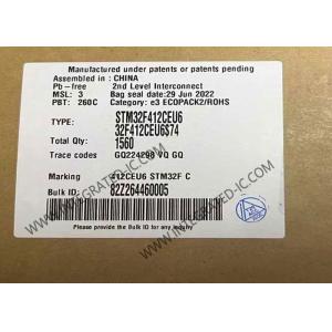 Buy cheap STM32F412CEU6 Microcontroller MCU 100MHz 32Bit Microcontroller IC UFQFPN48 Embedded MCU from wholesalers