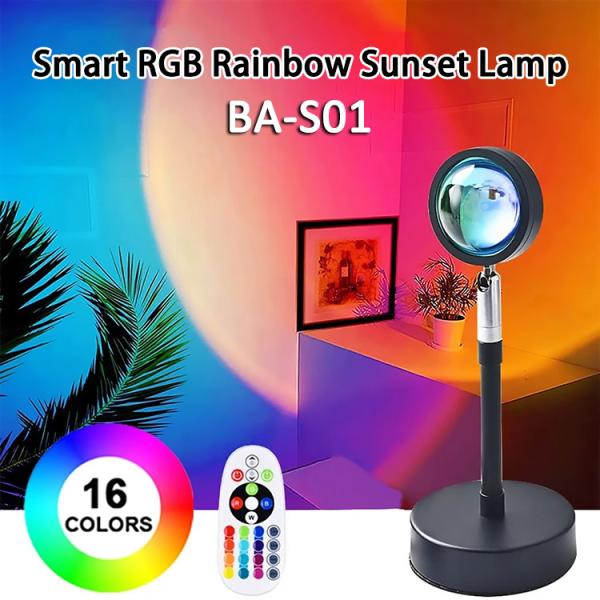 Quality USB Aluminium LED Holiday Lights Colorful Smart RGB Rainbow Sunset Lamp for sale