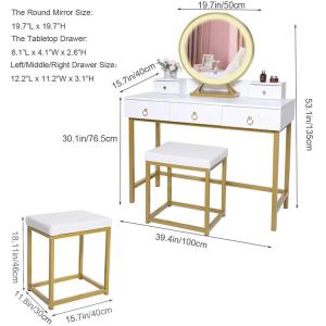 Buy cheap Touch Screen MDF Wood Bedside Table With Mirror Led Lights from wholesalers