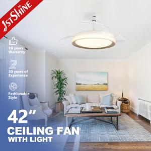 Home Hotel Office LED Ceiling Fan Retractable PC Blades and 3000K/4000K/6000K