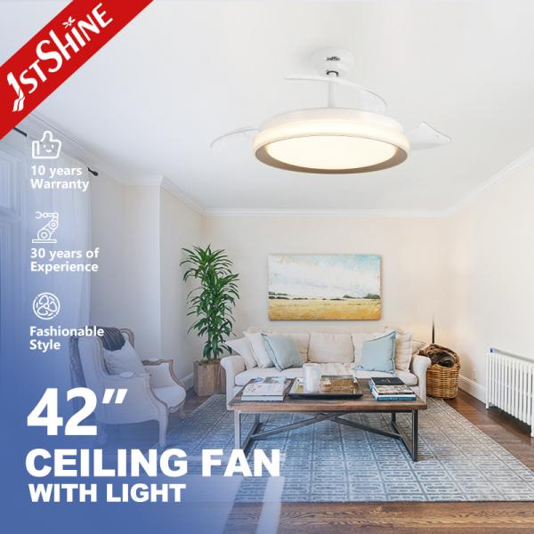 Home Hotel Office LED Ceiling Fan Retractable PC Blades and 3000K/4000K/6000K