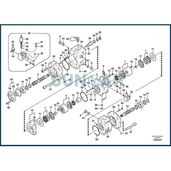 VOE14577807 Hydraulic Main Pump Seal Repair Kit Fits K3V140DT EC290B