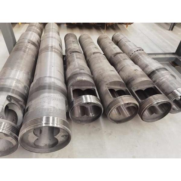 Quality Conical Twin Screw and Barrel with Ra 0.4μm Surface Roughness HV900-1000 Screw Hardness and Water Cooling System for sale
