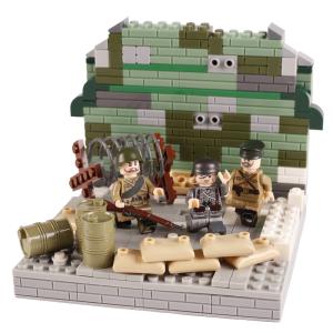 Buy cheap WW2 military war scene model German ranker Soviet soldier figures sandbag accessories building blocks from wholesalers