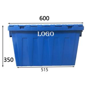 600x400x350 Plastic Logistic Box 60L Nestable Plastic Crate Load 70Kg