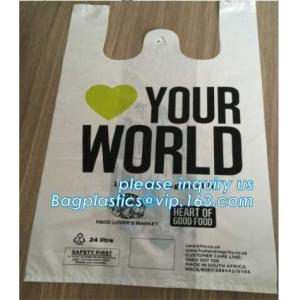 Buy cheap Custom Printed Biodegradable Compost Bags Pharmacy Singlet Handle En13432 Certified from wholesalers