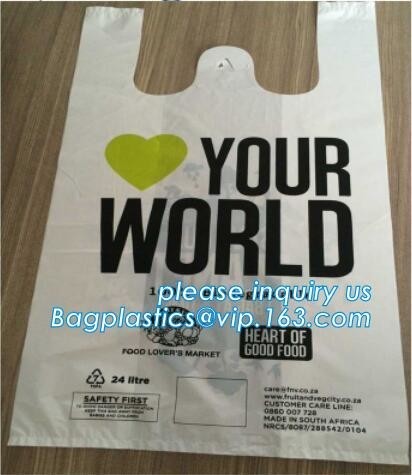 Custom Printed Biodegradable Compost Bags Pharmacy Singlet Handle En13432