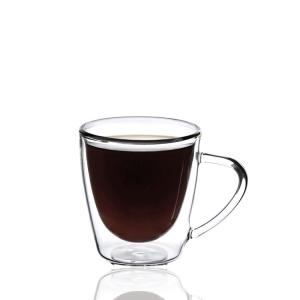 Buy cheap Heat Resistant 200ml Coffee Glass Mug Double Wall With Handle from wholesalers