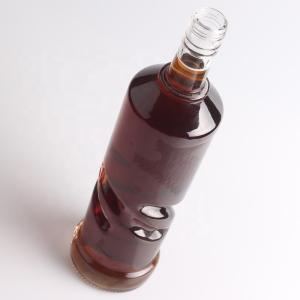 Buy cheap 2022 Thick Bottom Embossed Glass Bottle Clear Flint for Gin Whisky Rum Tequila Brandy from wholesalers