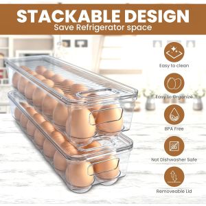 Buy cheap Home Egg Container With Lid And Handle For Refrigerator Organization- Pack Of 2 - Clear Stackable Egg Holder For Kitchen Or Pantry Organizers And from wholesalers