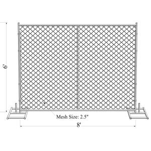 Buy cheap ASTM -A392-06 temporary chain link fence panels 6ft x 10ft construction fence Tubing 1⅗(40mm) cross brace mesh 1⅗40mm from wholesalers