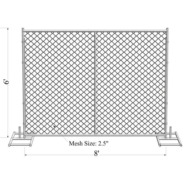 Buy cheap ASTM -A392-06 temporary chain link fence panels 6ft x 10ft construction fence Tubing 1⅗"(40mm) cross brace mesh 1⅗"40mm from wholesalers