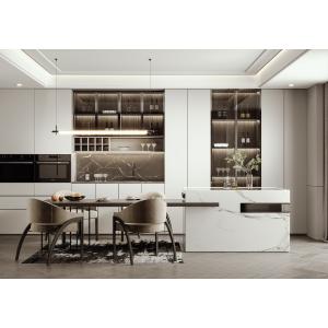 Buy cheap Custom Kitchen Storage Cupboard Cabinets  with Quartz Stone Countertop from wholesalers