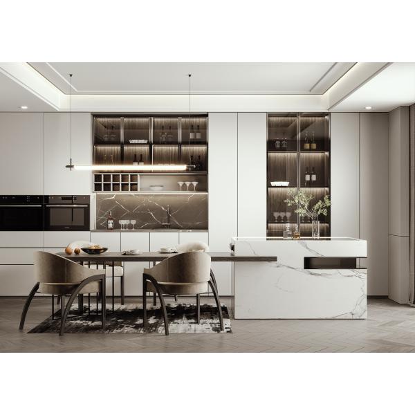 Quality Custom Kitchen Storage Cupboard Cabinets  with Quartz Stone Countertop for sale