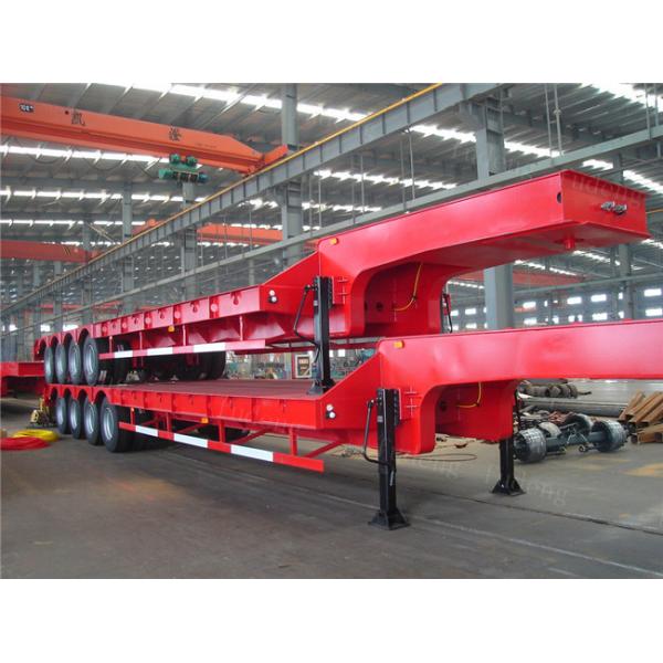 4 Axles Low Bed Trucks 100Tons 3 Axles Lowbed Trailers Mechanical Suspension And Air Suspension