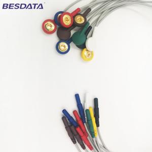 Buy cheap TPU Material ECG EKG Cables shielded Leadwires 4 Leads Colorized Cable Snap IEC Din 1.5mm Plug nihon kohden from wholesalers