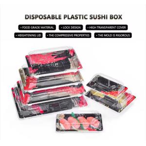 Buy cheap Sushi Takeaway Container Plastic Food Packaging Boxes Trays With Lid sushi contain box from wholesalers