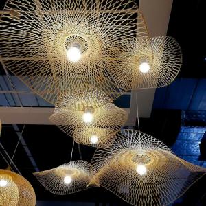 Buy cheap Bamboo woven lotus leaf Pendant Lights Natural Rattan Wicker Chandeliers(WH-WP-43) from wholesalers