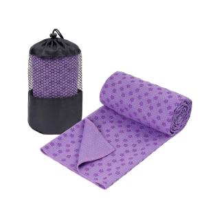ODM purple Non Slip Hot Microfiber Yoga Towel With Grips