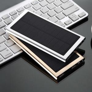 Buy cheap Super Slim Allumium 10000mAh  Solar Power Charging Waterproof Solar Power Bank with Flash light from wholesalers