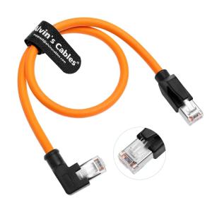 Buy cheap Alvin's Cable Profinet Cat6 Shielded Ethernet Cable Left Angle High Flex Gold Plated 60cm Orange for PLC Robotics from wholesalers
