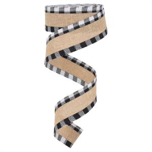 40mm & 63mm*10y Jute Lattice Ribbon Biodegradable Lattice Burlap Ribbon