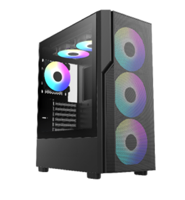 China Mid-Tower ATX Gaming Case with Tempered Glass, 7 Expansion Slots, USB 3.0 + Type-C (Optional), and Front/Top/Rear Cooling Support on sale