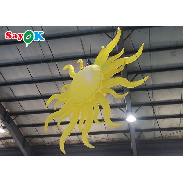 Quality Portable Yellow Inflatable Lighting Decoration Sun Model Hanging for sale