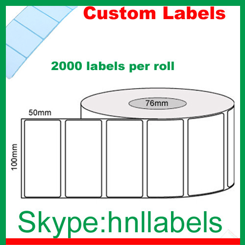 Buy cheap Custom Thermal Transfer Labels 100X50/1 Plain Gloss Roll Permanent, 2,000Lpr, 76mm core from wholesalers