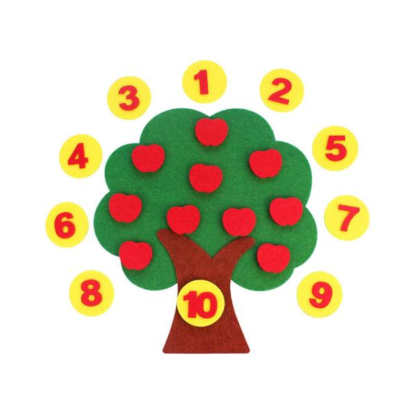Quality Digital Pairing Apple Tree 24*22cm Felt Learning Toys for sale
