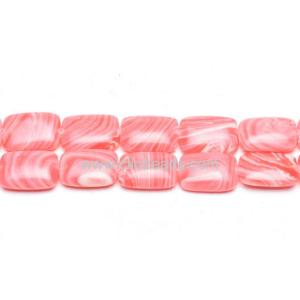 Buy cheap Red Synthetic Striped Turquoise Puffy Rectangles Gemstone Bead Supplies product