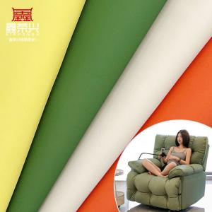 China Super Stretchable PVC Synthetic Leather Fabric Plain Grained Dirt Resistant on sale