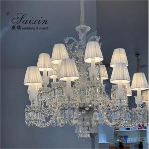 China 12 Light Crystal Chandelier Bedroom Lighting Event Ceiling Decor Larger Shade Hotel 20 Inch on sale