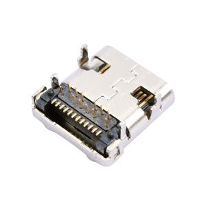 China USB 3.1 Type-C Connector 24 Pin Receptacle Right Angle Type C PCB SMT Dual Row Tab Female Socket Support Terminal  3A on sale