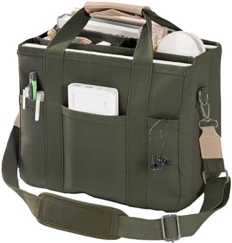 Quality Canvas Tote Bag with Multi Pockets Crossbody Tote Bag for Women Trendy Shoulder Handbag Everything Tote Bag with Compart for sale