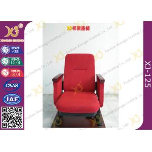 Buy cheap PP Shell for audience chairs , fixed leg retractable auditorium theater seating in red color from wholesalers