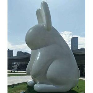 Buy cheap Creative Cute Metal Rabbit Sculpture White Stainless Steel Baking Varnish from wholesalers