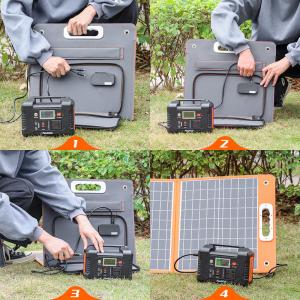 Buy cheap Outdoor Black Foldable Solar Panels For Power Station 110v 220v from wholesalers
