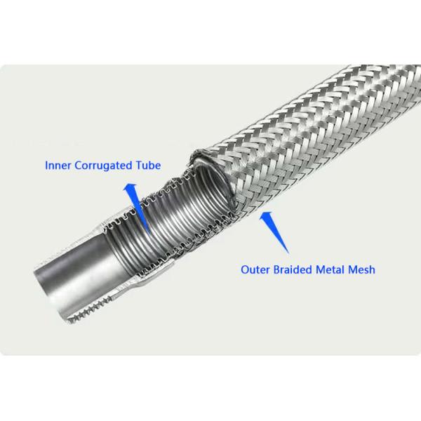1-2 Layers Flexible Metal Braided Hose 6 Inch 8 Inch 4 Inch 5 Inch