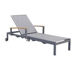 Buy cheap Wheel Poolside Chaise Lounge Height Adjustable Outdoor Sunbed from wholesalers