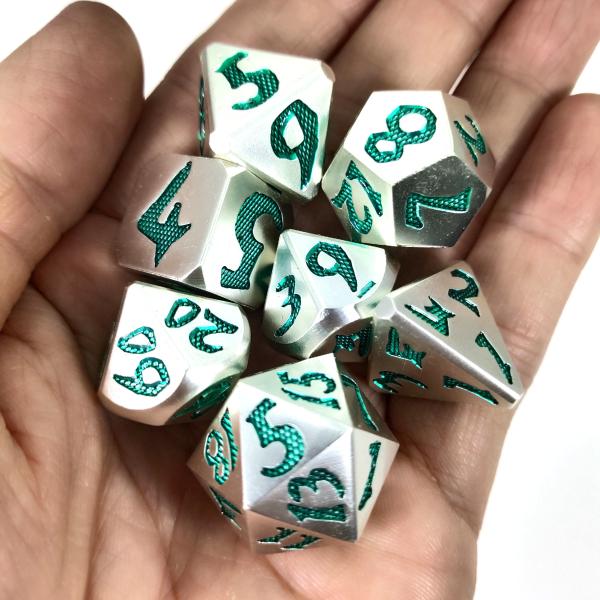 Buy cheap Polyhedral Resin Dice Set Lightweight Practical Manual Grinding Polyhedral Green Gold For All Kinds Of Game from wholesalers