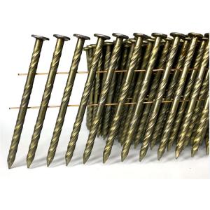 Buy cheap 120pcs / Coil Coil Roofing Nails Yellow Twisted Shank Construction from wholesalers