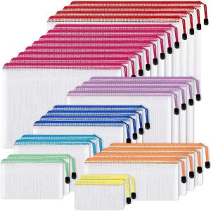 Buy cheap Mesh Zipper Pouch, Waterproof Zipper Bags, 8 Sizes Waterproof Plastic Document Pouch, 8 Colors, Multipurpose from wholesalers
