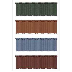 China Modern Classic Tile Bevel Edge Tile Colorful Stone Coated 0.40mm Aluzinc Roofing Sheets for Sale Warranty 30-50 Years on sale